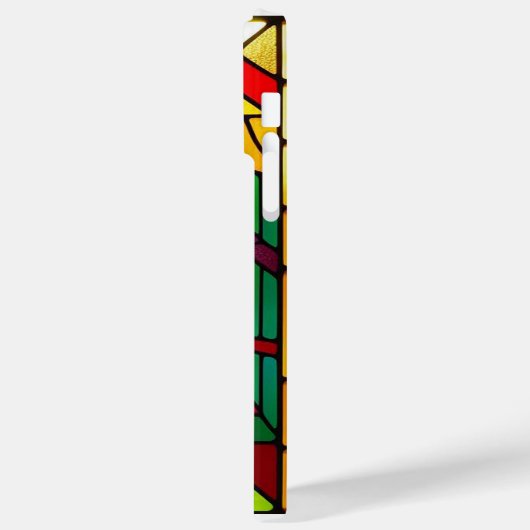 Farbenfrohe gestanzte Glaskunst mit Vögeln Case-Mate iPhone Hülle (Rückseite / Links)