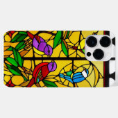 Farbenfrohe gestanzte Glaskunst mit Vögeln Case-Mate iPhone Hülle (Rückseite (Horizontal))