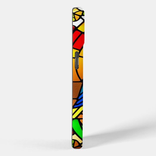 Farbenfrohe gestanzte Glaskunst mit Vögeln Case-Mate iPhone Hülle (Rückseite / Rechts)