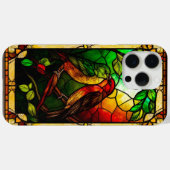 Farbenfrohe gestanzte Glaskunst mit Vögeln Case-Mate iPhone Hülle (Rückseite (Horizontal))