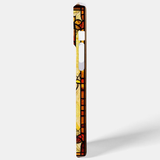 Farbenfrohe gestanzte Glaskunst mit Vögeln Case-Mate iPhone Hülle (Rückseite / Links)