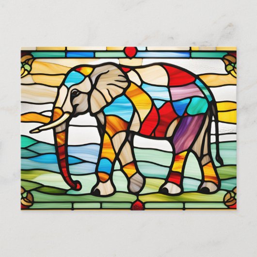 Farbenfrohe gestanzte Glasmosaike Postkarte (Vorderseite)