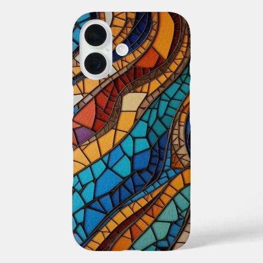 Farbenfrohe gestanzte Glasmosaikkunst Case-Mate iPhone Hülle (Rückseite)