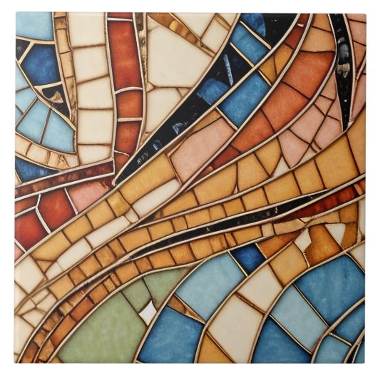 Farbenfrohe gestanzte Glasmosaikkunst Fliese (Vorderseite)