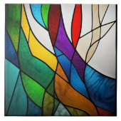Farbenfrohe gestanzte Glasmosaikkunst Fliese (Vorderseite)
