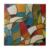 Farbenfrohe gestanzte Glasmosaikkunst Fliese (Vorderseite)