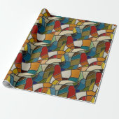 Farbenfrohe gestanzte Glasmosaikkunst Geschenkpapier (Ungerollt)