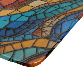 Farbenfrohe gestanzte Glasmosaikkunst Schneidebrett (Ecke)