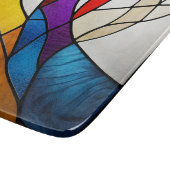 Farbenfrohe gestanzte Glasmosaikkunst Schneidebrett (Ecke)