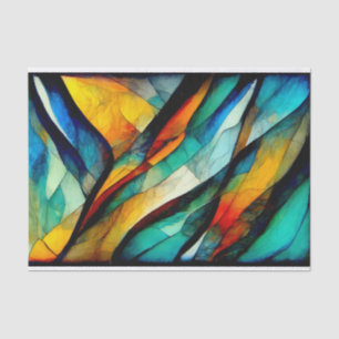 Farbenfrohe gestanzte Glasmosaikkunst Seidenpapier