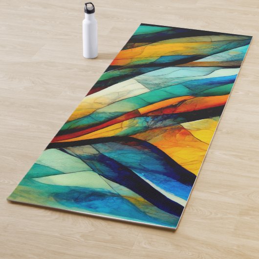 Farbenfrohe gestanzte Glasmosaikkunst Yogamatte (Beispiel)