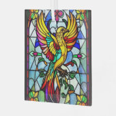Farbenfrohe gestanzte Glass Bird Tier Inspiriert Ornament Aus Glas (Vorderseite links)