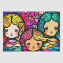 Farbenfrohe gestanzte Glass-Mermaids