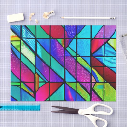 Farbenfrohe gestanzte Glaswirkung Entfärbung Seidenpapier (Handwerk)