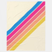 Farbenfrohe gestreifte 70er 80er Classic Retro Str Fleecedecke (Vorderseite)