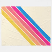 Farbenfrohe gestreifte 70er 80er Classic Retro Str Fleecedecke (Vorderseite (Horizontal))