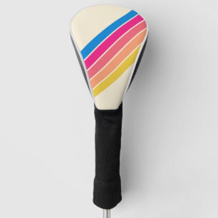 Farbenfrohe gestreifte 70er 80er Classic Retro Str Golf Headcover