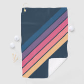 Farbenfrohe gestreifte 70er 80er Classic Retro Str Golfhandtuch (Insitu)