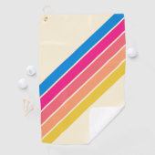 Farbenfrohe gestreifte 70er 80er Classic Retro Str Golfhandtuch (Insitu)