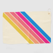 Farbenfrohe gestreifte 70er 80er Classic Retro Str Golfhandtuch (Horizontal)