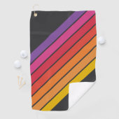 Farbenfrohe gestreifte 70er 80er Classic Retro Str Golfhandtuch (Insitu)