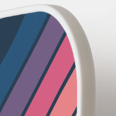 Farbenfrohe gestreifte 70er 80er Classic Retro Str Pickleball Schläger (Linke Seite)