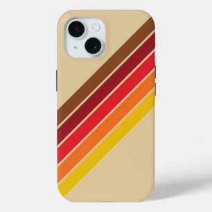 Farbenfrohe gestreifte 70er 80er Retro-Rennstreife Case-Mate iPhone Hülle