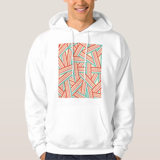 Farbenfrohe gestreifte Abstrakte Muster Hoodie (Vorderseite)