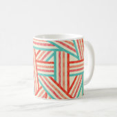 Farbenfrohe gestreifte Abstrakte Muster Kaffeetasse (VorderseiteRechts)