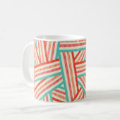 Farbenfrohe gestreifte Abstrakte Muster Kaffeetasse (Vorderseite Links)