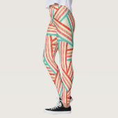 Farbenfrohe gestreifte Abstrakte Muster Leggings (Links)