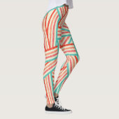 Farbenfrohe gestreifte Abstrakte Muster Leggings (Rechts)