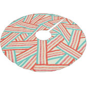 Farbenfrohe gestreifte Abstrakte Muster Polyester Weihnachtsbaumdecke (Schrägansicht)