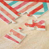 Farbenfrohe gestreifte Abstrakte Muster Puzzle (Seite)