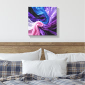 Farbenfrohe gestreifte Canva Leinwanddruck (Insitu (Schlafzimmer))