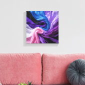 Farbenfrohe gestreifte Canva Leinwanddruck (Insitu (Wohnzimmer))