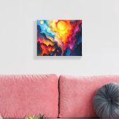 Farbenfrohe, gestreifte Canvas drucken Leinwanddruck (Insitu (Wohnzimmer))