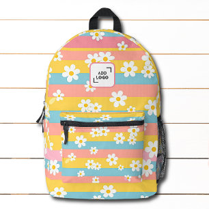 Farbenfrohe Gestreifte Daisy mit individuellem Fir Bedruckter Rucksack