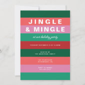 Farbenfrohe gestreifte Feier Einladung (Vorderseite)