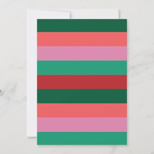 Farbenfrohe gestreifte Feier Einladung (Rückseite)