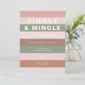 Farbenfrohe gestreifte Feier Einladung (Stehend Vorderseite)