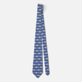 Farbenfrohe gestreifte Fische Design Necktie Krawatte (Vorderseite)