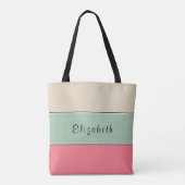 Farbenfrohe gestreifte Individuelle Name-Tasche Tasche (Rückseite)