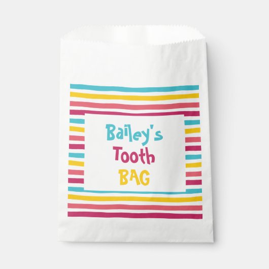 Farbenfrohe, gestreifte Kandy Tooth Bag für Kinder Geschenktütchen (Vorderseite)