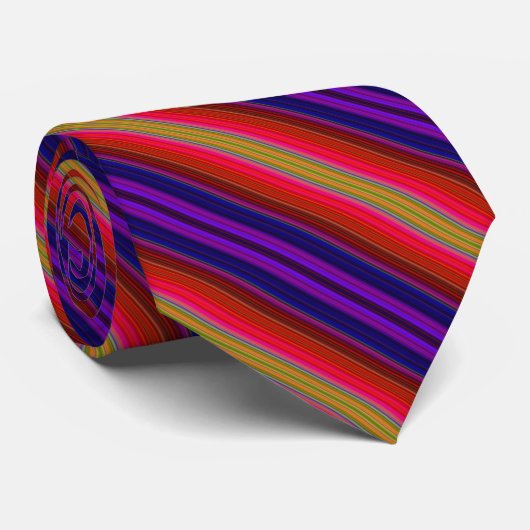 Farbenfrohe gestreifte Krawatte (Gerollt)