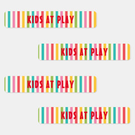 Farbenfrohe gestreifte, kundenspezifische Eisen Etiketten