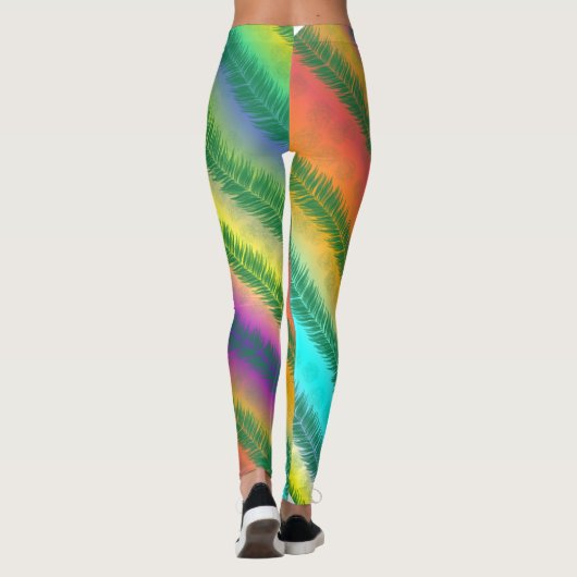 Farbenfrohe gestreifte Leggings (Rückseite)