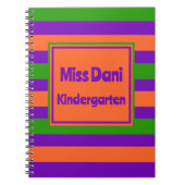 Farbenfrohe gestreifte Lehrerin/Studentin Notizblock (Vorderseite)