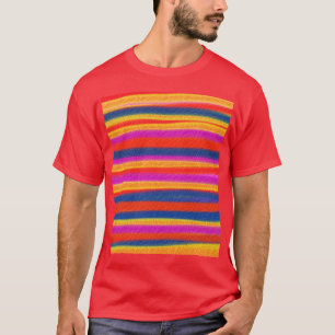 Farbenfrohe gestreifte Malerei Acryl Abstrakt Kuns T-Shirt