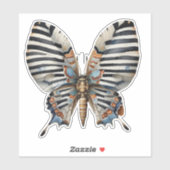 Farbenfrohe gestreifte Mottenklemme Aufkleber (Blatt)